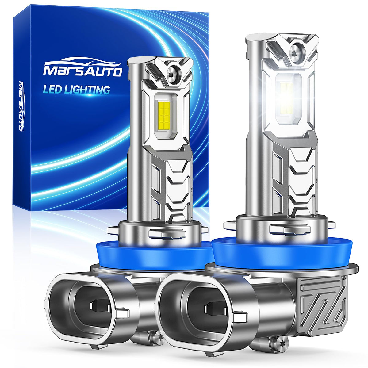 Marsauto M1C front view showing pack and bulbs, highlighting bright upgrade