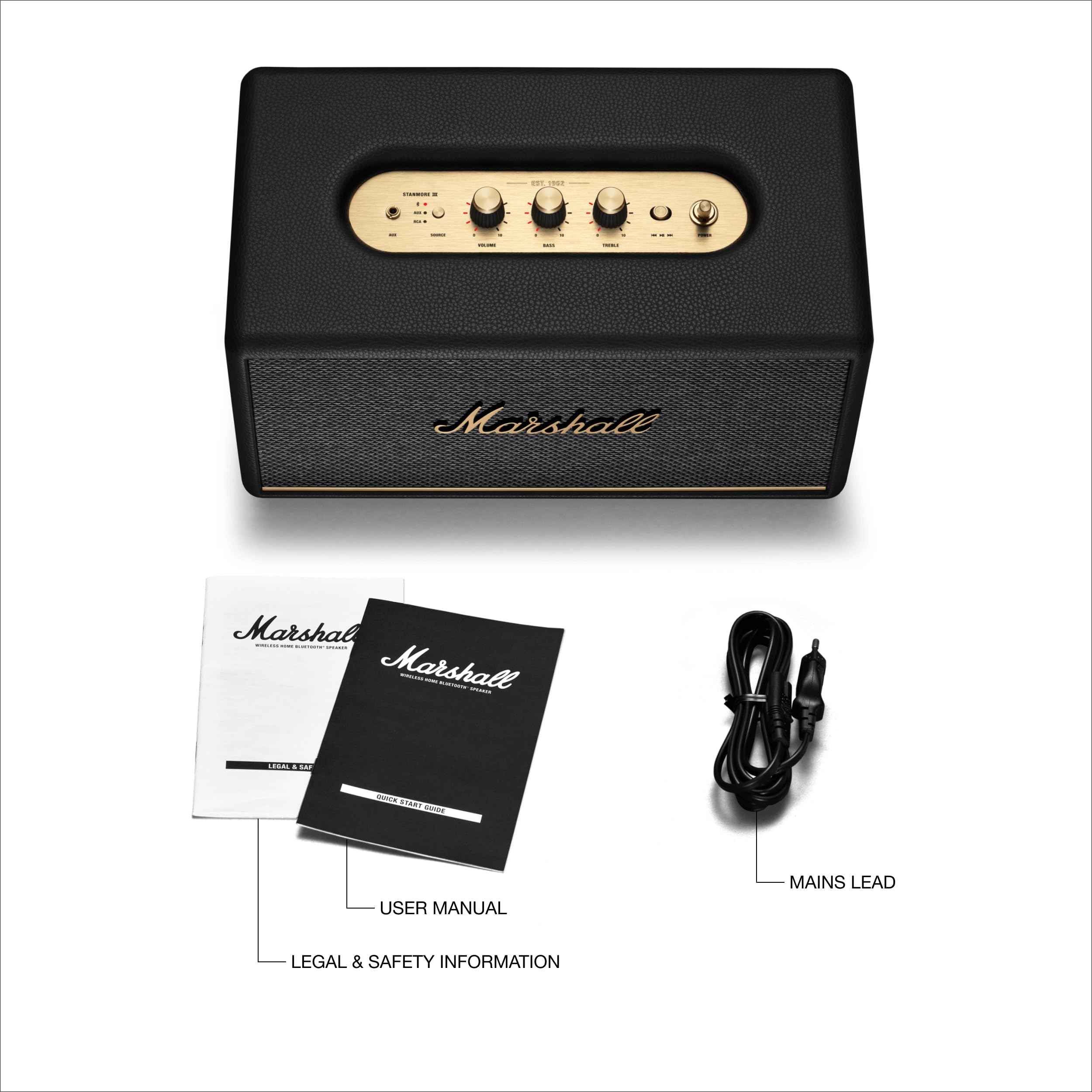 Marshall Stanmore III low-end driver closeup demonstrating controlled bass response