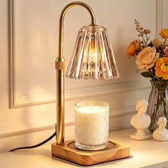 Marycele front view lamp on table showing elegant design and safe flameless warming
