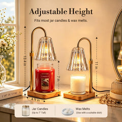 Marycele height adjustment showing 3 to 7 inch range for varied candle sizes