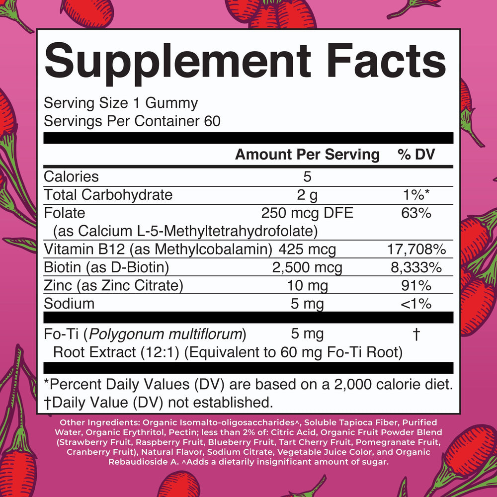 MARYRUTH'S closeup of individual gummies highlighting chewable, sugar-free appeal