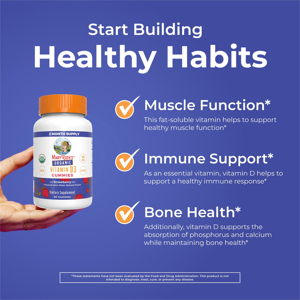 MARYRUTH'S child taking a gummy showing convenient daily use