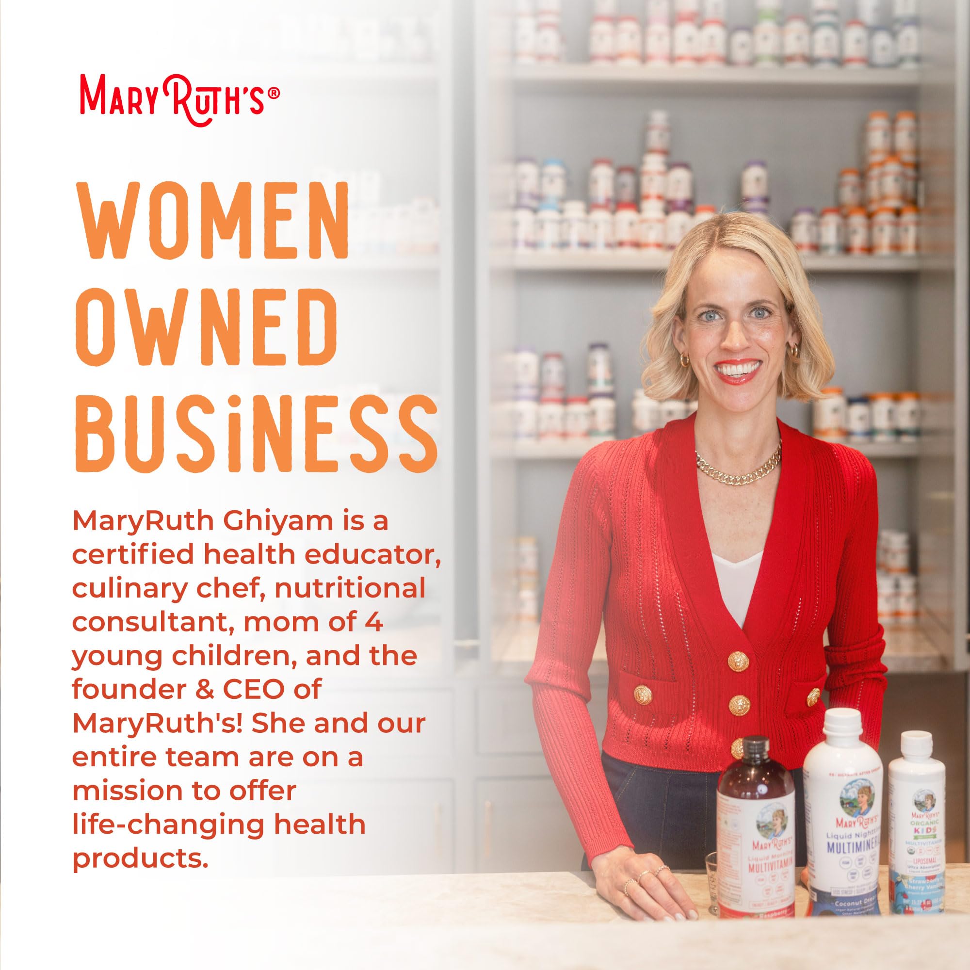 MARYRUTH'S gummies on a small plate ready to serve for family-friendly use