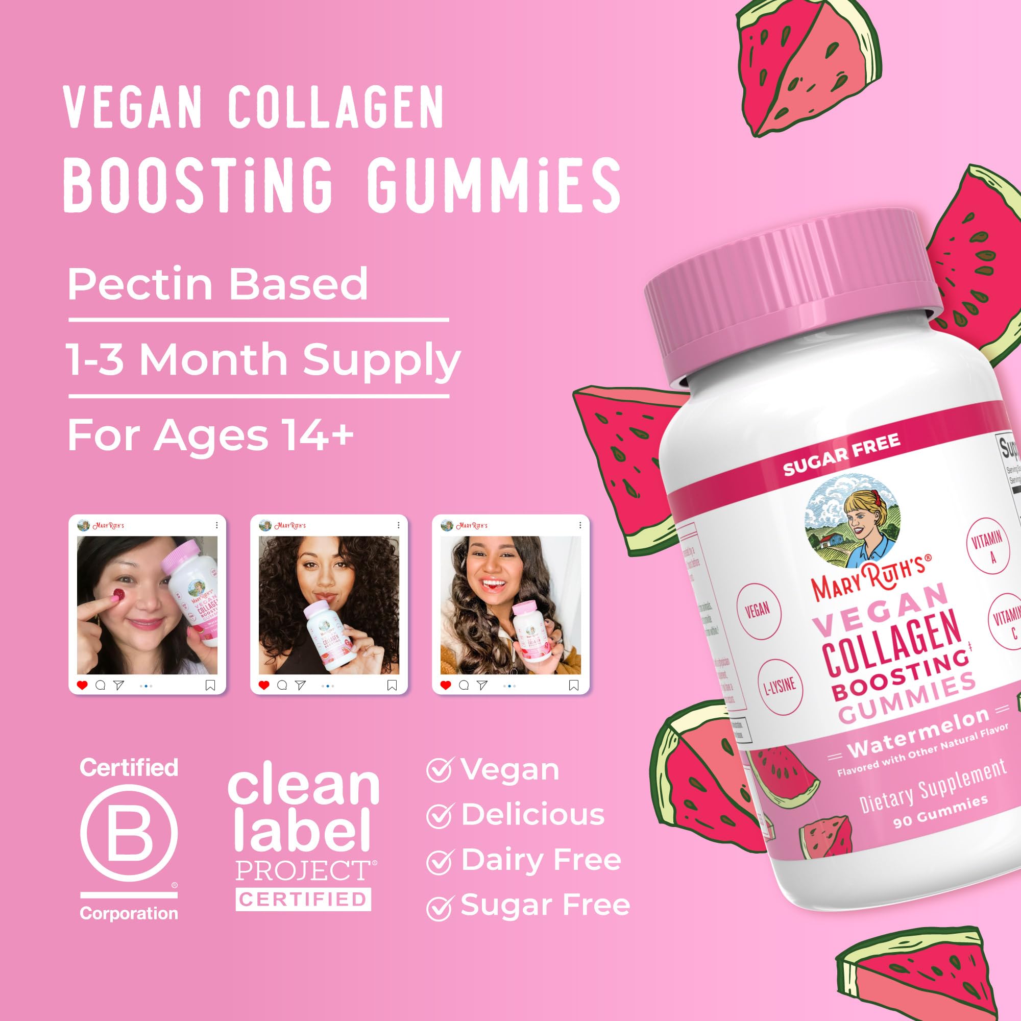MARYRUTH'S lifestyle image of woman taking gummy supporting daily wellness routine