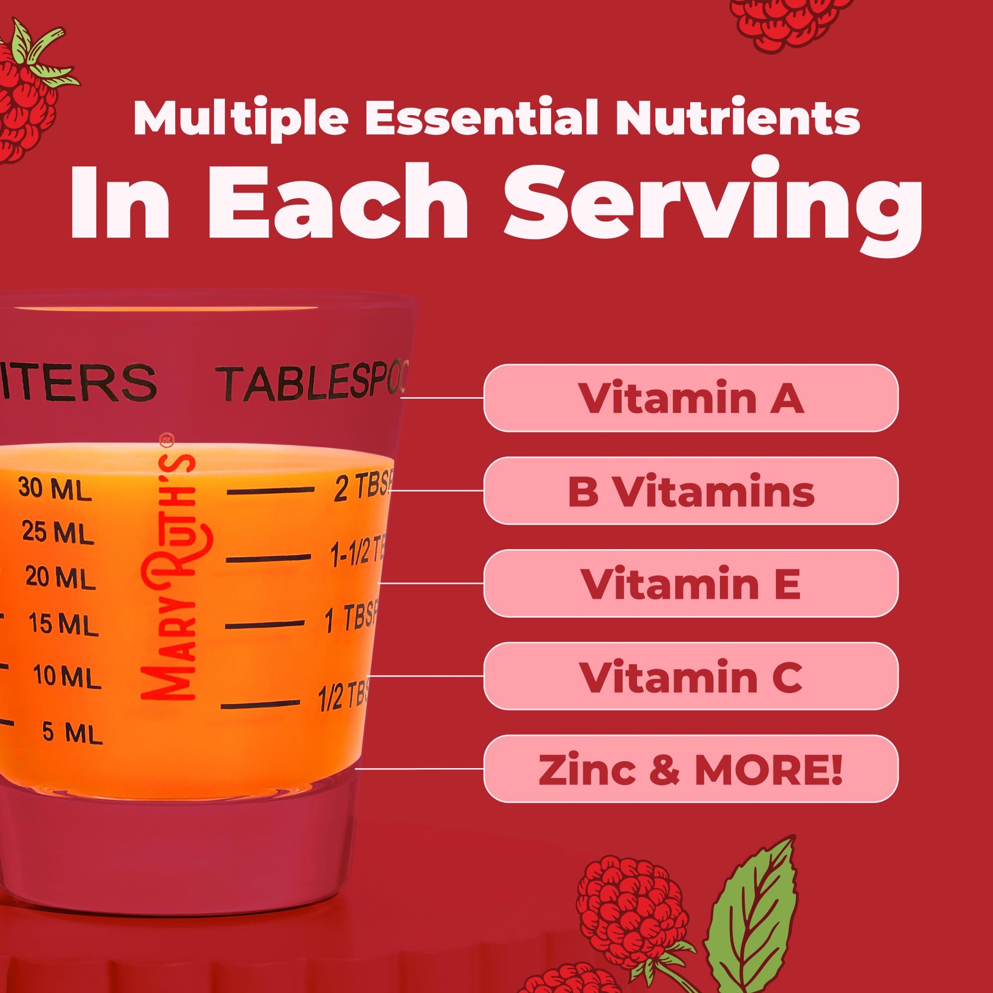 MARYRUTH'S label ingredient list visible for transparency and clean-label benefit