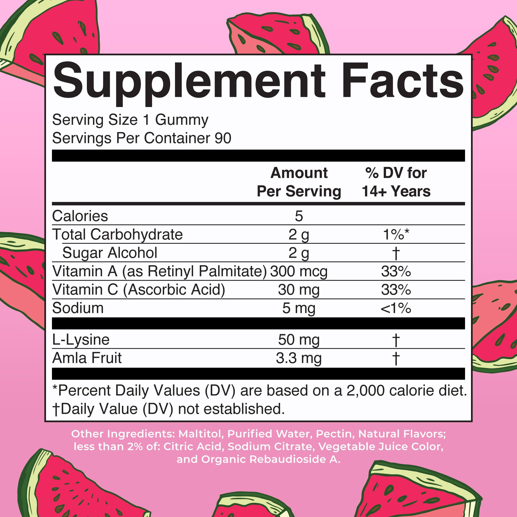 MARYRUTH'S open jar displaying watermelon gummies, ready-to-take plant-based supplement