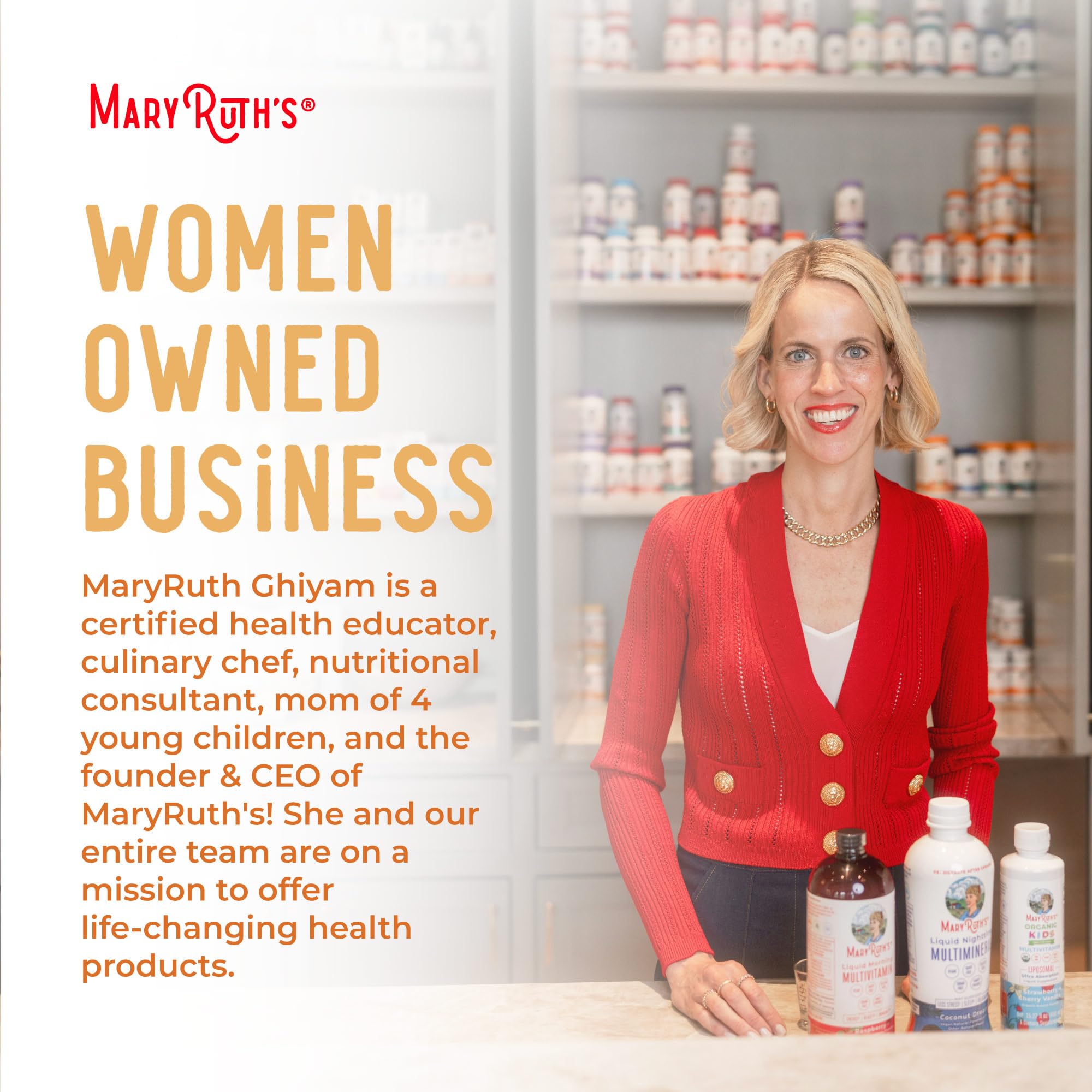 MARYRUTH'S bottle with GMP and Clean Label Project badges