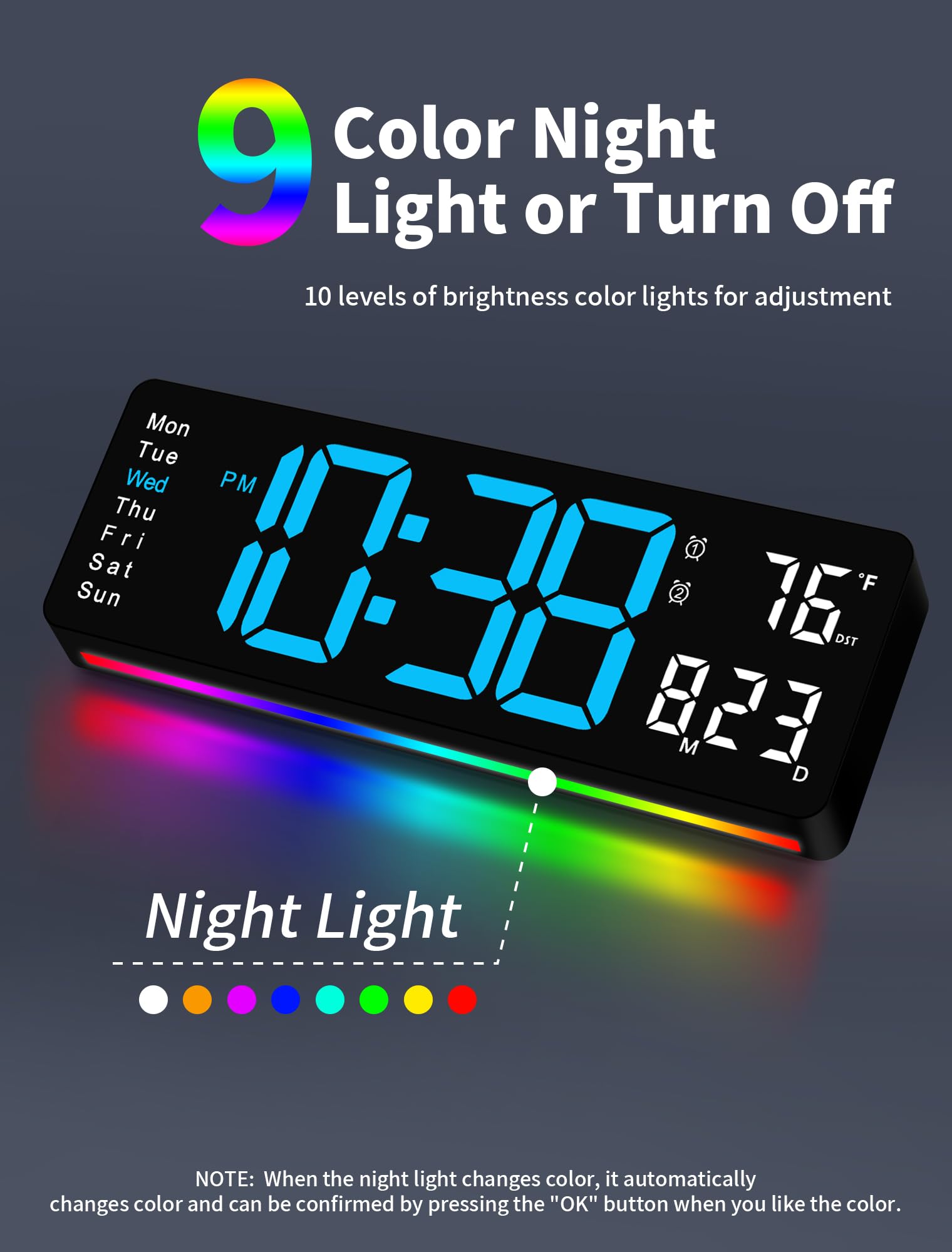 MASHI bottom RGB night light glowing warmly to create soft ambient lighting benefit