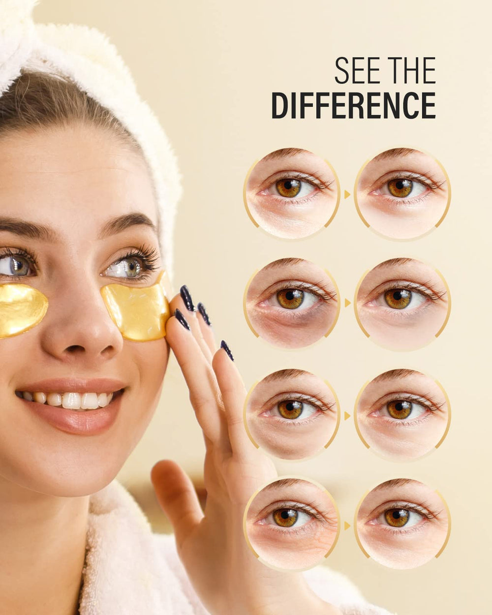 Maskiss before and after under-eye comparison showing visible smoothing