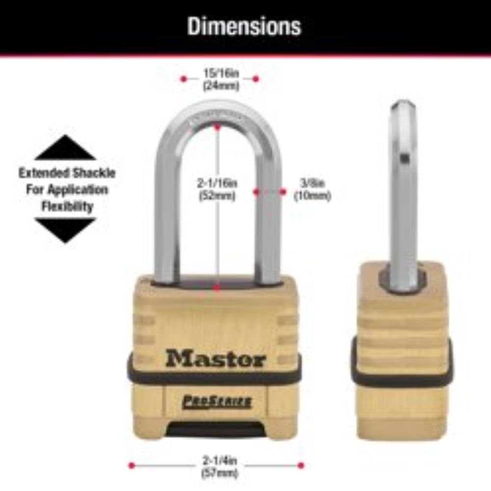 Master Lock shackle seal and dial cover protecting internal components from grit
