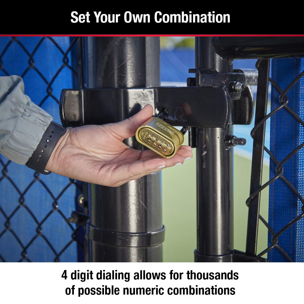 Master Lock 175DLH body material detail highlighting brass corrosion resistance