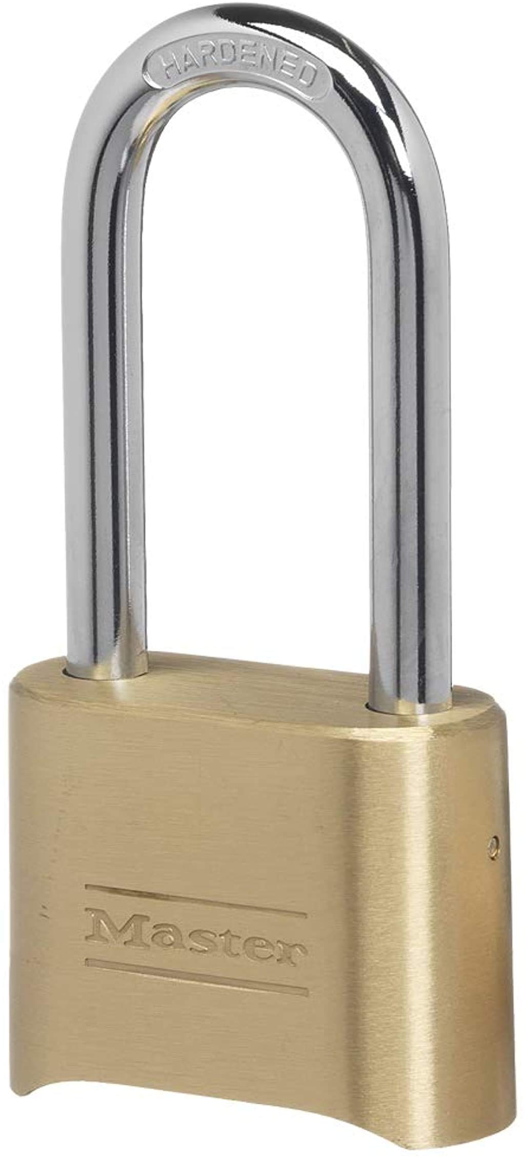 Master Lock 175DLH front view showing solid brass body for durable protection