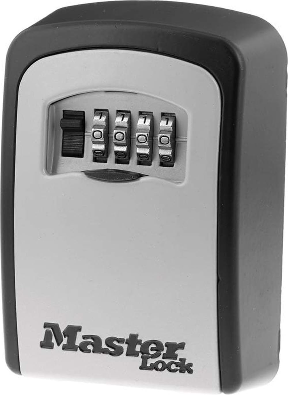 Master Lock 5401D front view showing compact black and silver exterior and neat profile