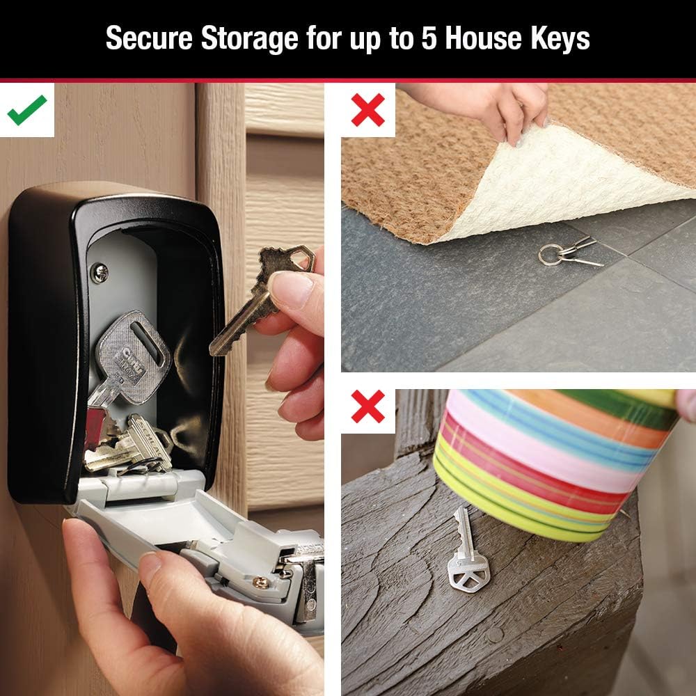 Master Lock 5401D shutter door detail protecting dials from weather for long-lasting use