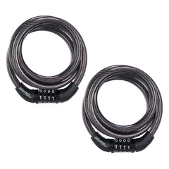 Master Lock 8143T front packaging showing the two-pack cable locks and features for quick purchase