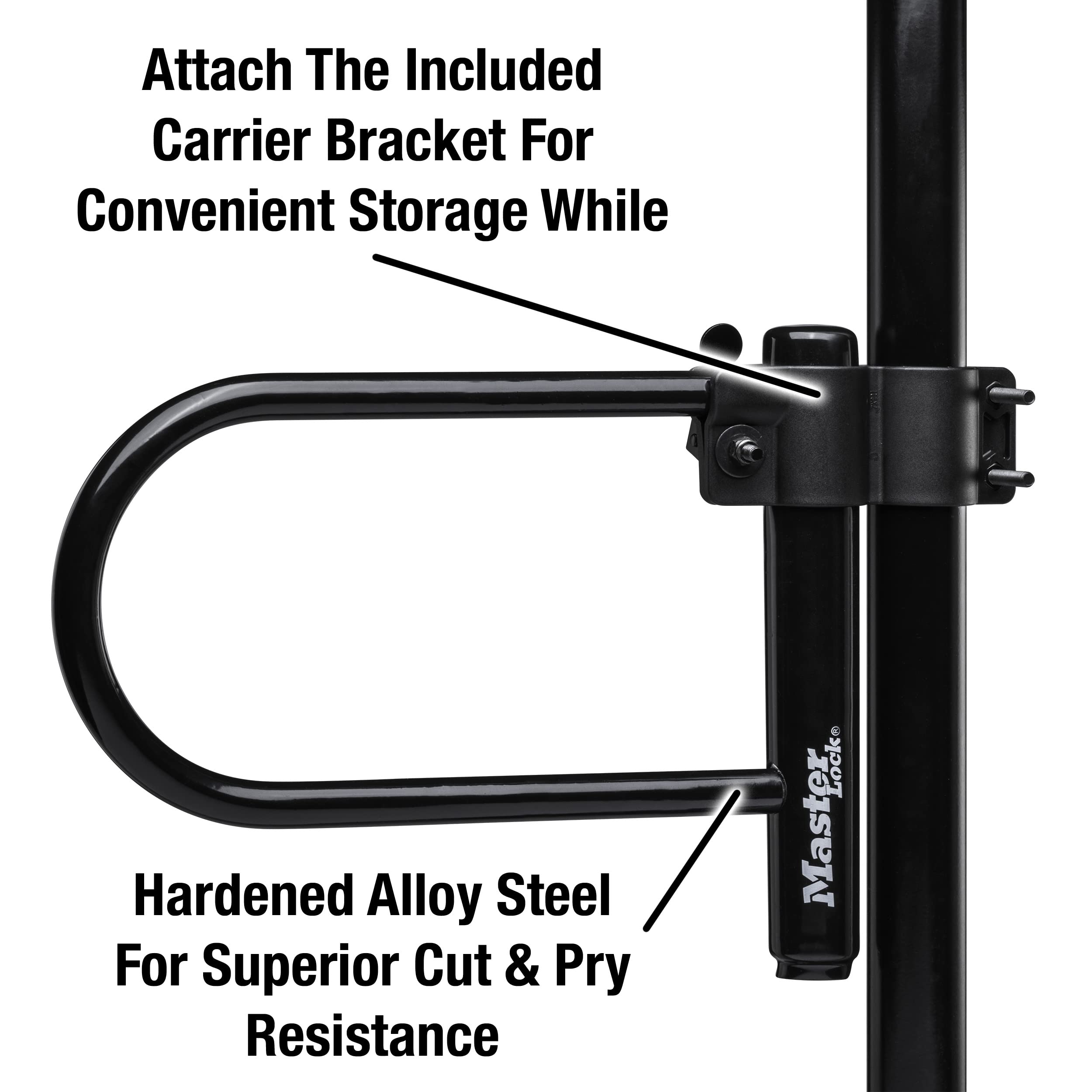 Master Lock U-lock securing bike to post showing practical everyday security