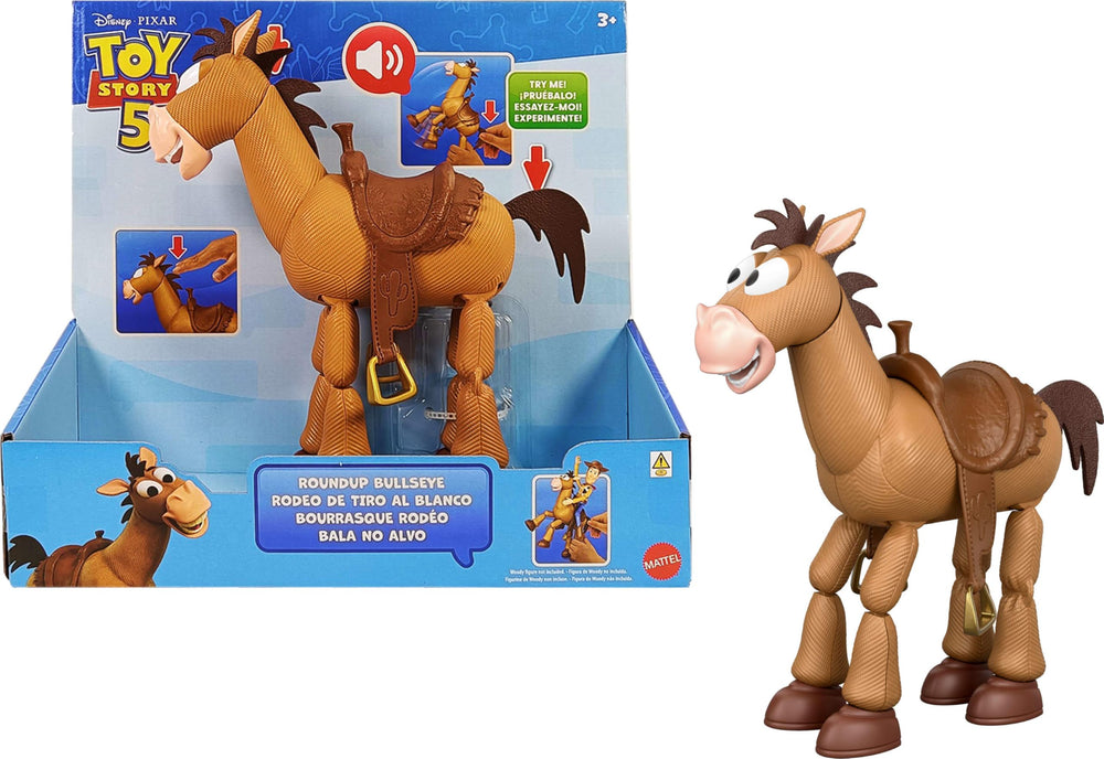 Mattel Bullseye front packaging showing figure and features for quick recognition