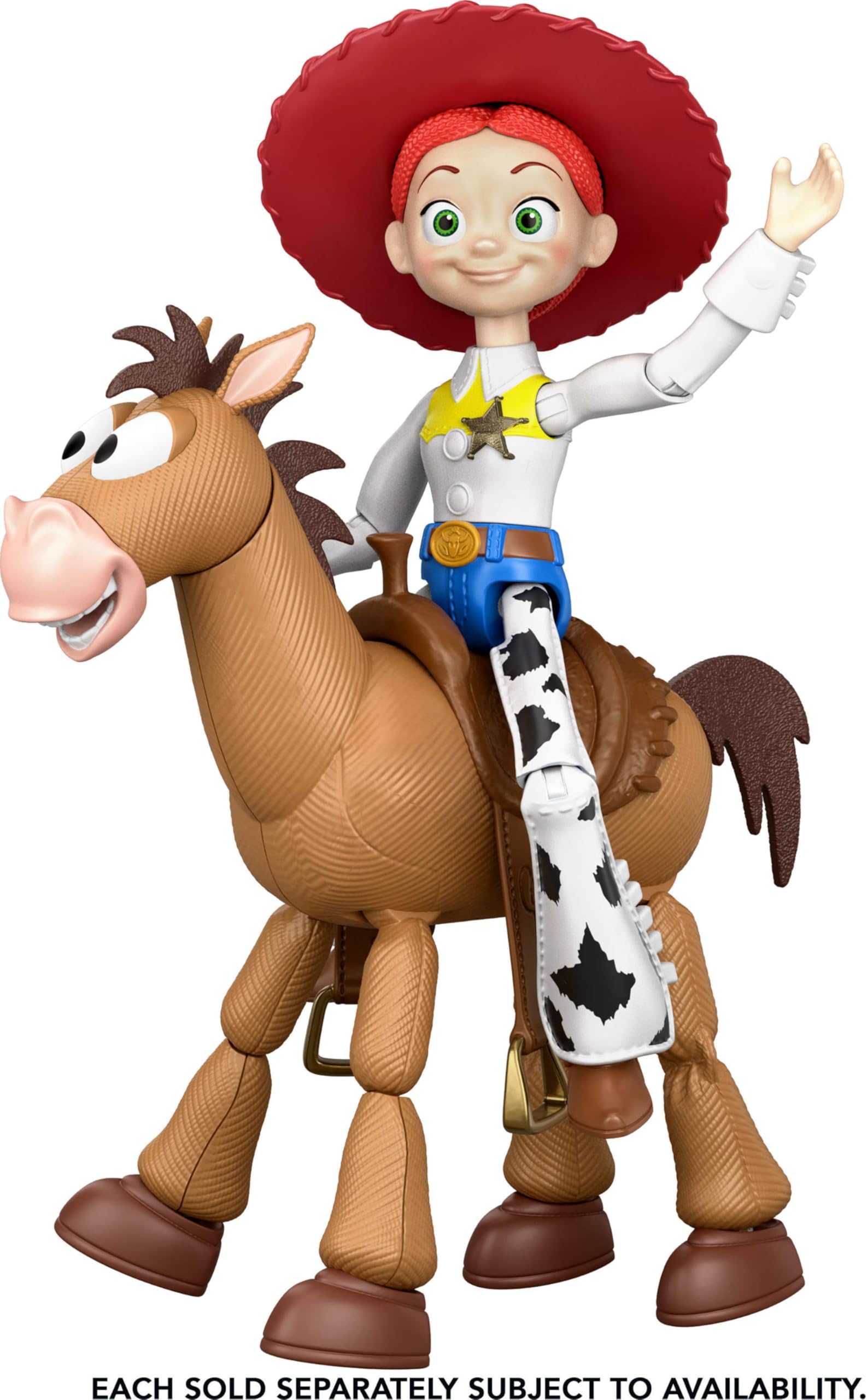 Mattel Bullseye beside other Toy Story figures showing scale for display planning