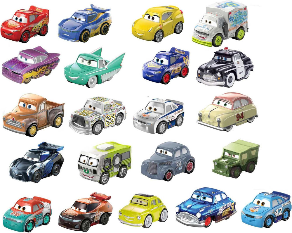 Action image of Mattel Cars mini wheels rolling to show smooth push‑along play