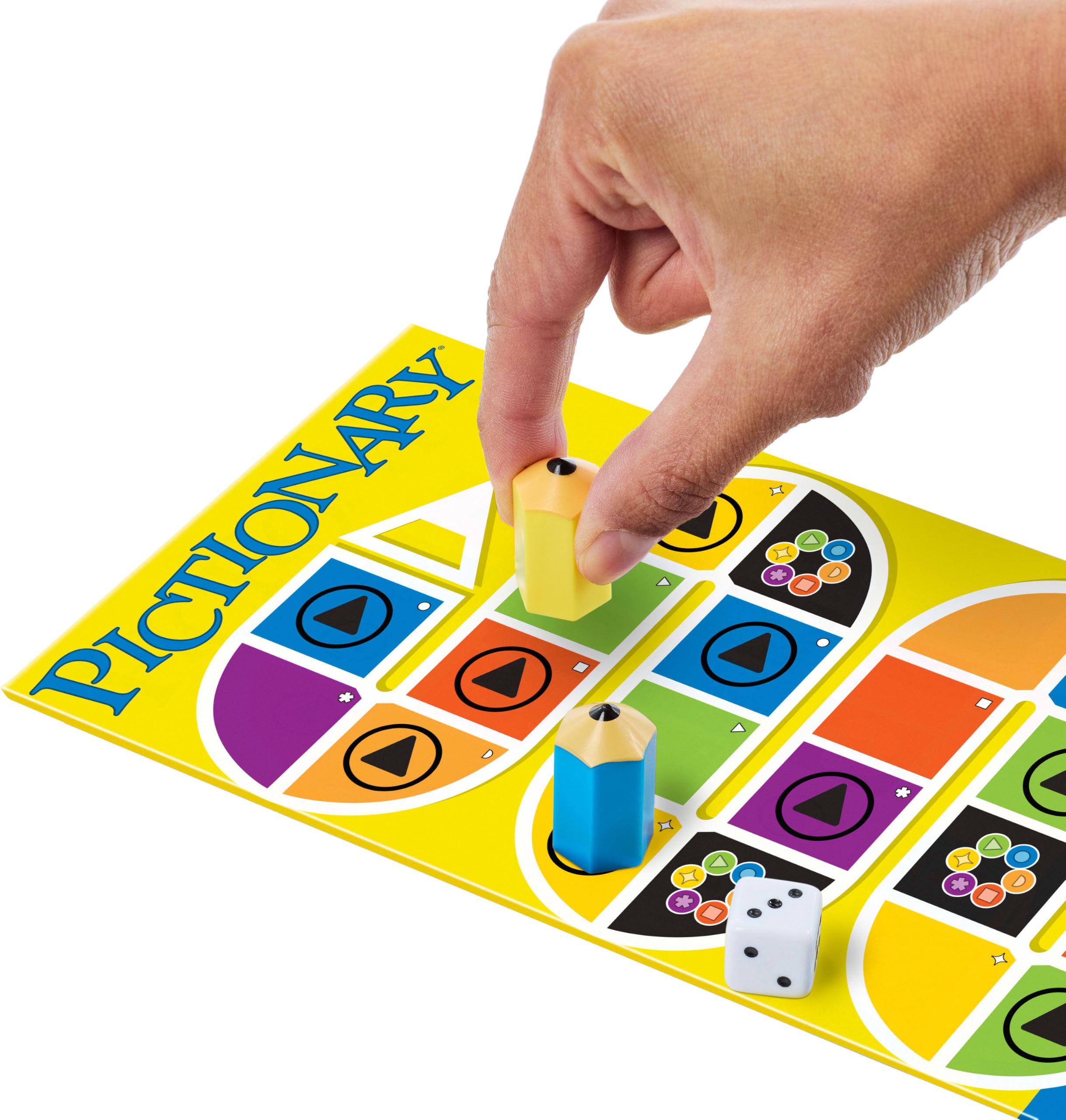 Mattel Games Pictionary clue cards detail featuring the Catch-All category and variety