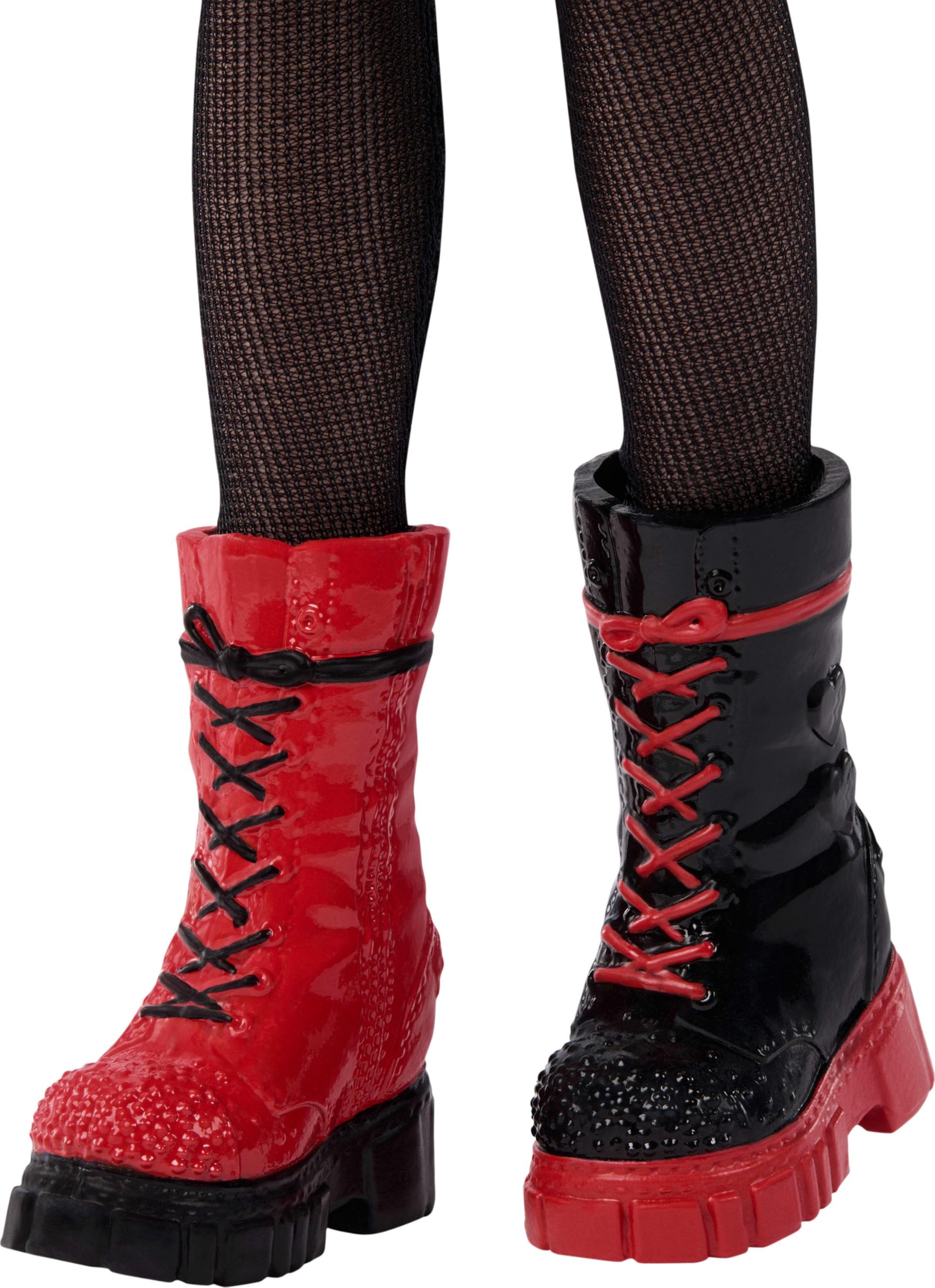 Mattel Red posed in action wearing combat boots to inspire imaginative scenes