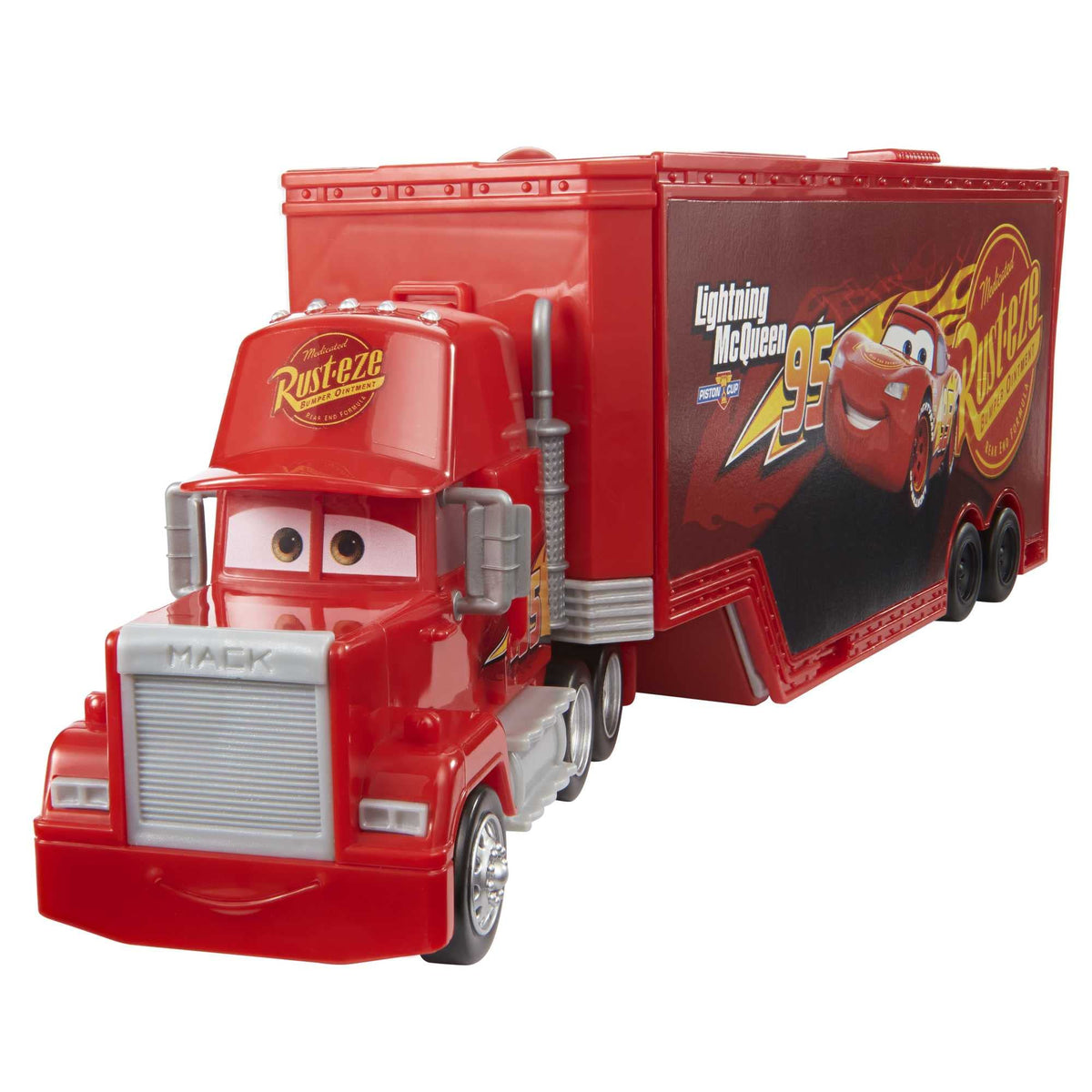 Mattel transforming Mack front packaging showing product and features
