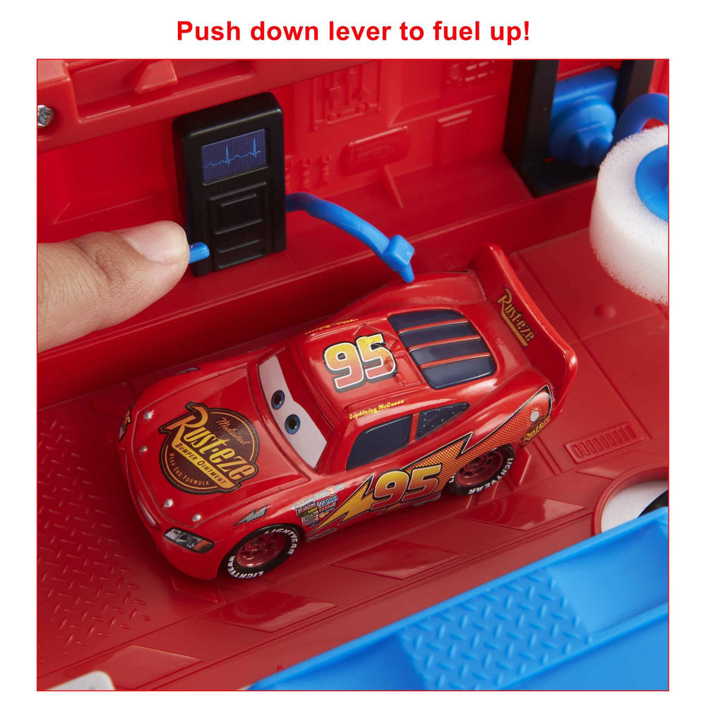 Mattel transforming Mack close-up of Guido tire-change platform benefit motor skills