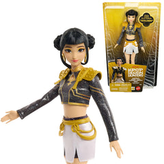 Mattel Zoey golden front view showing stage outfit and pose benefit display ready
