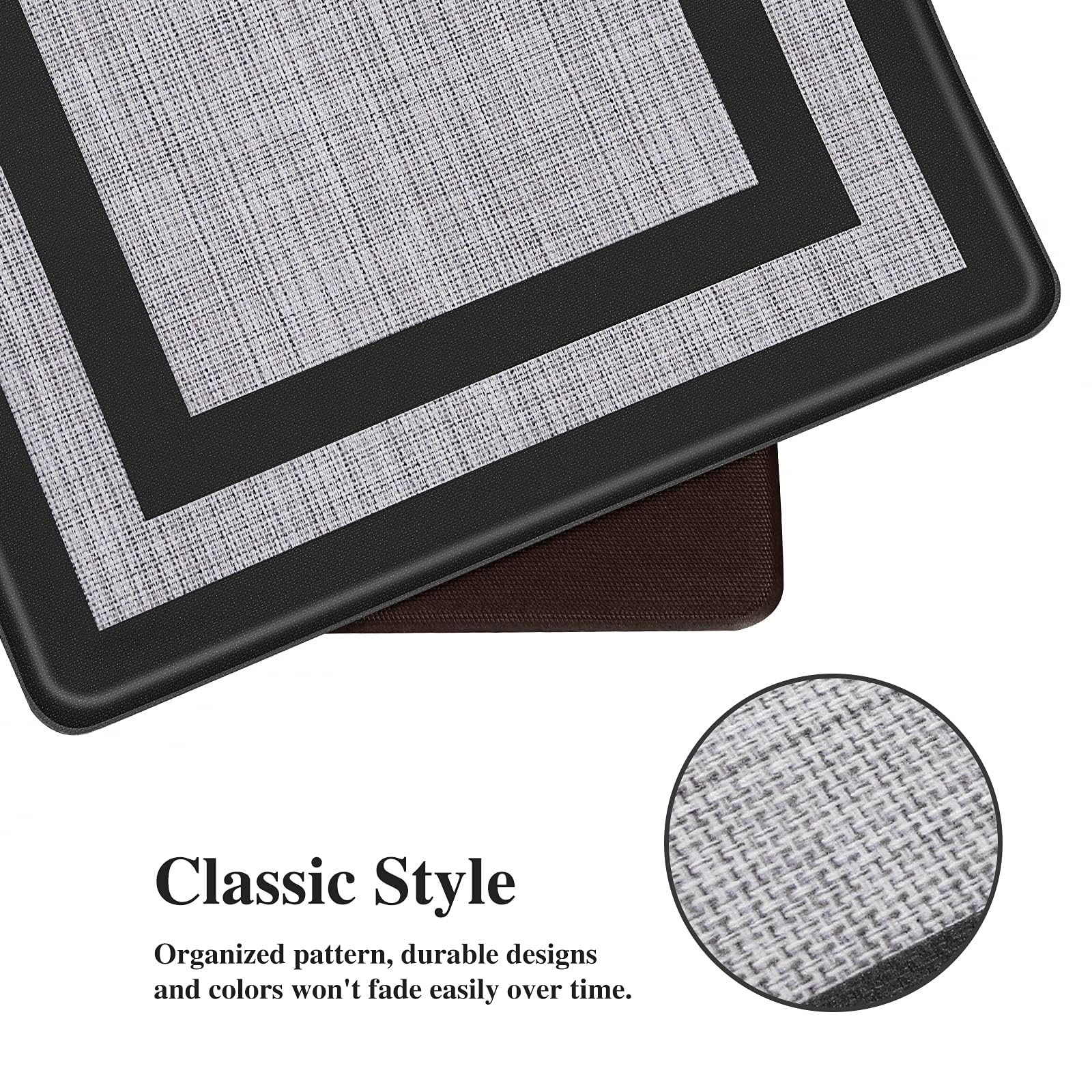 Mattitude mats placed by sink demonstrating standing comfort while washing dishes