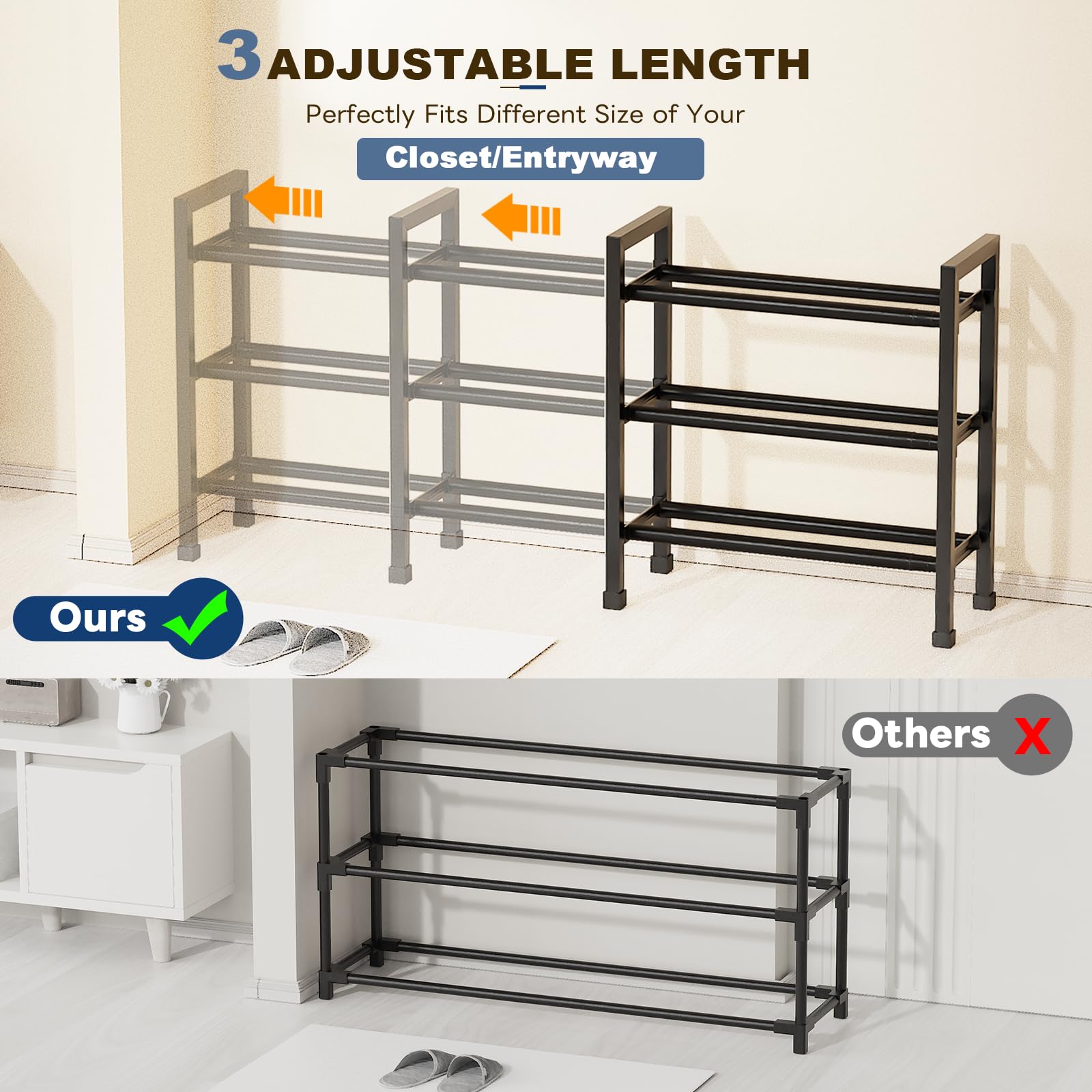 Mavivegue assembled in closet with shoes shows space-saving benefit