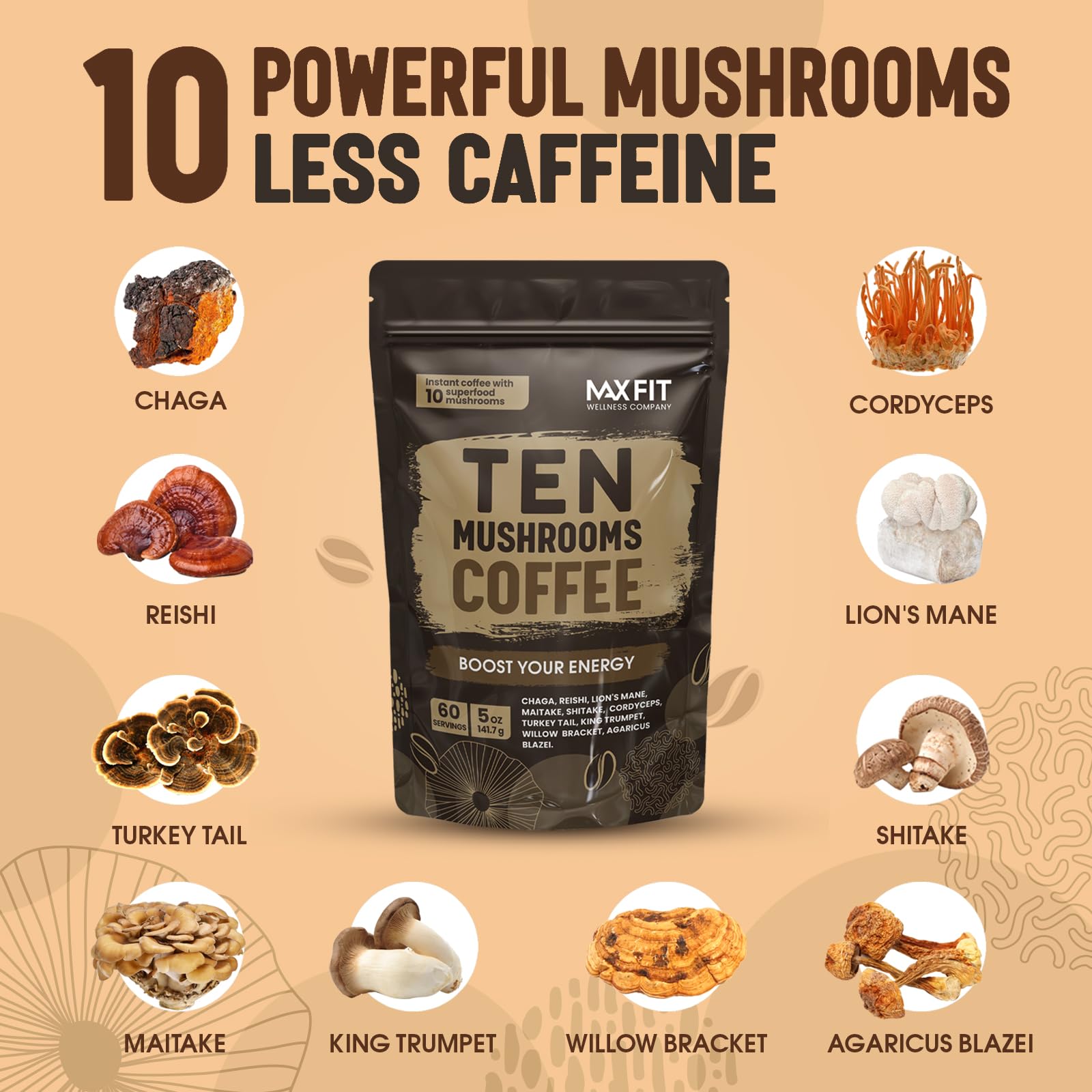 MAX FIT brewed cup on a table illustrating rich medium-roast flavor and enjoyable morning ritual