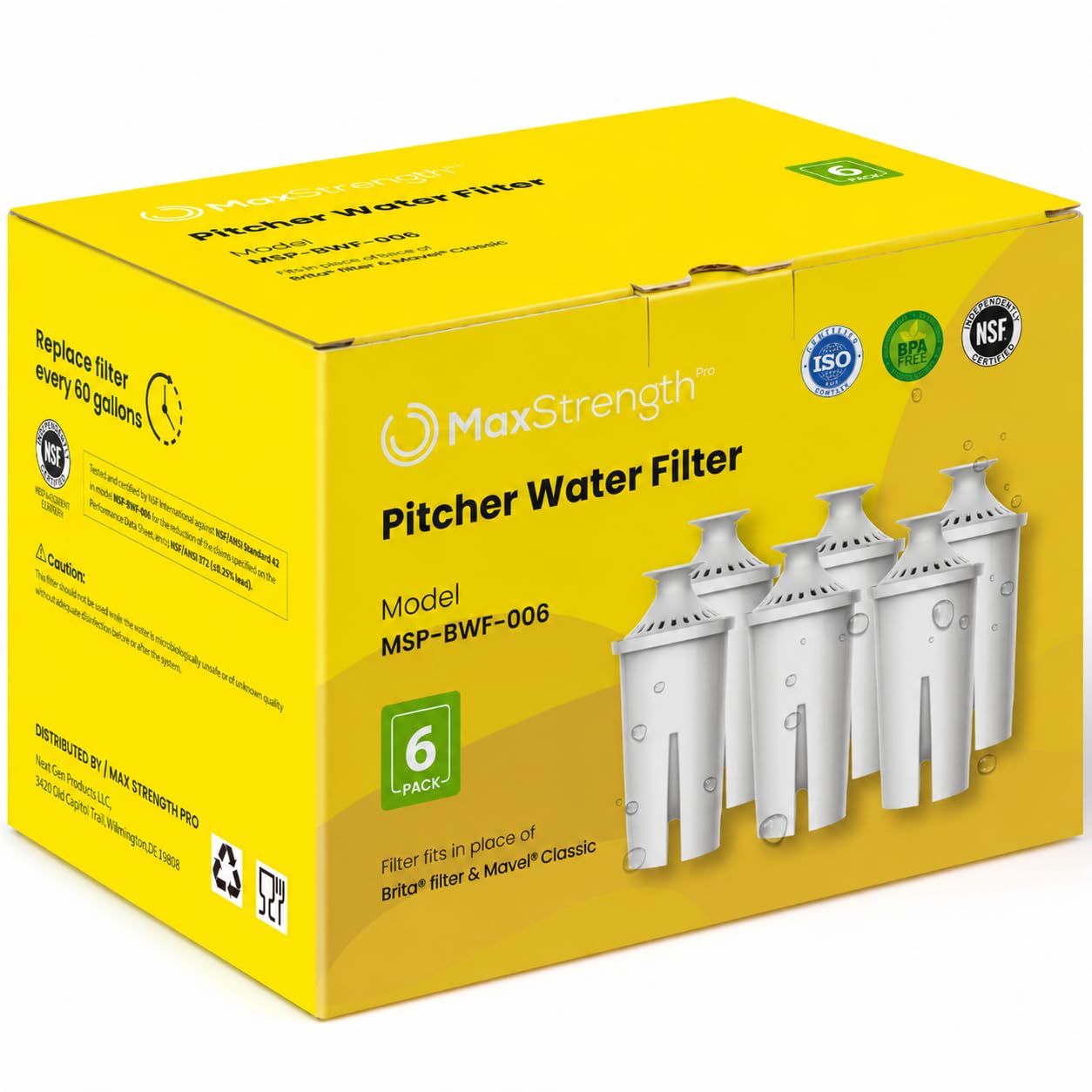 Max Strength Pro in kitchen pitcher poured into glass for better-tasting water