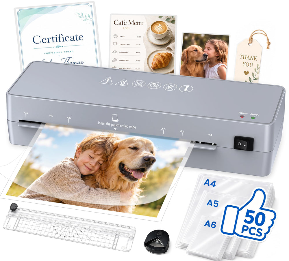 MAXDONE front view showing compact laminator for home and office convenience