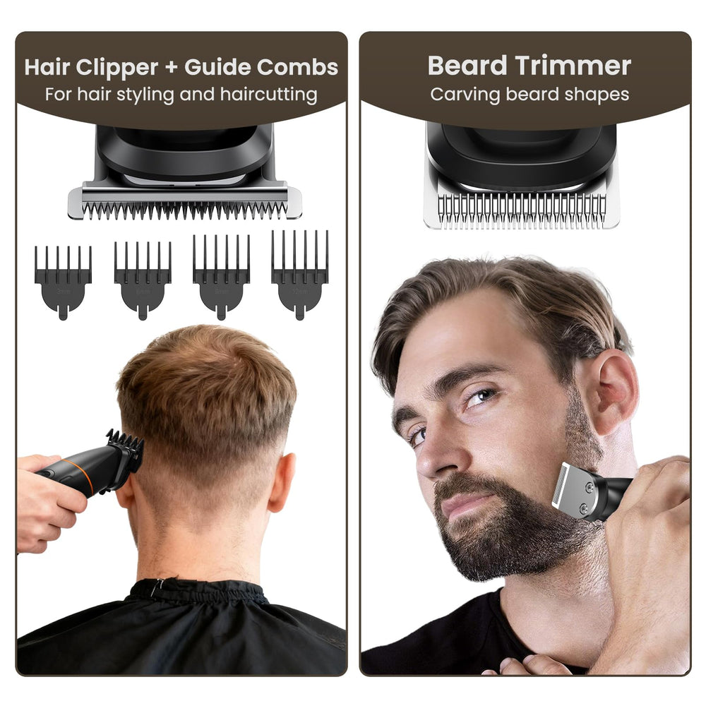 MAXGROOM all attachments laid out illustrating versatile multi-head system
