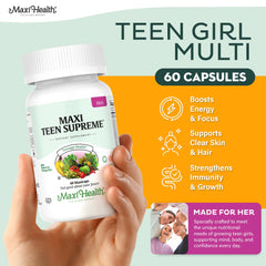 Maxi Health tablet close-up highlighting smooth finish for easy swallowing