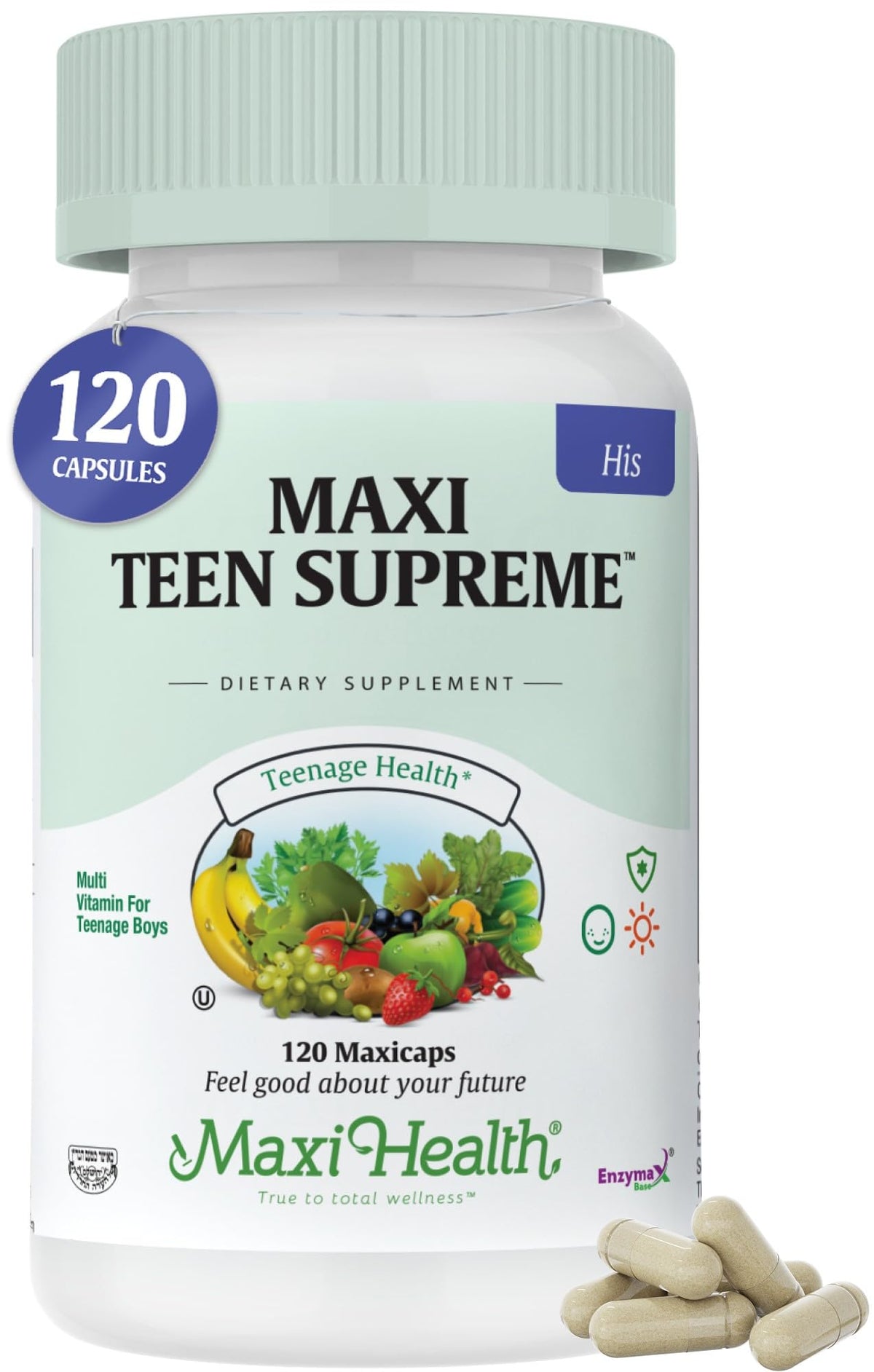 Maxi Health front label showing product name and benefits