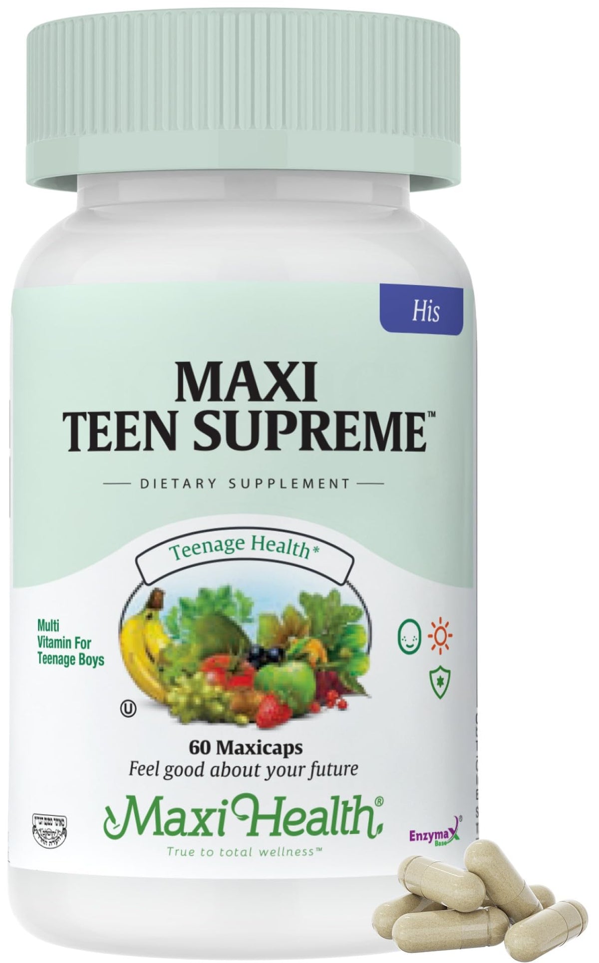 Maxi Health front packaging showing bottle and product benefit