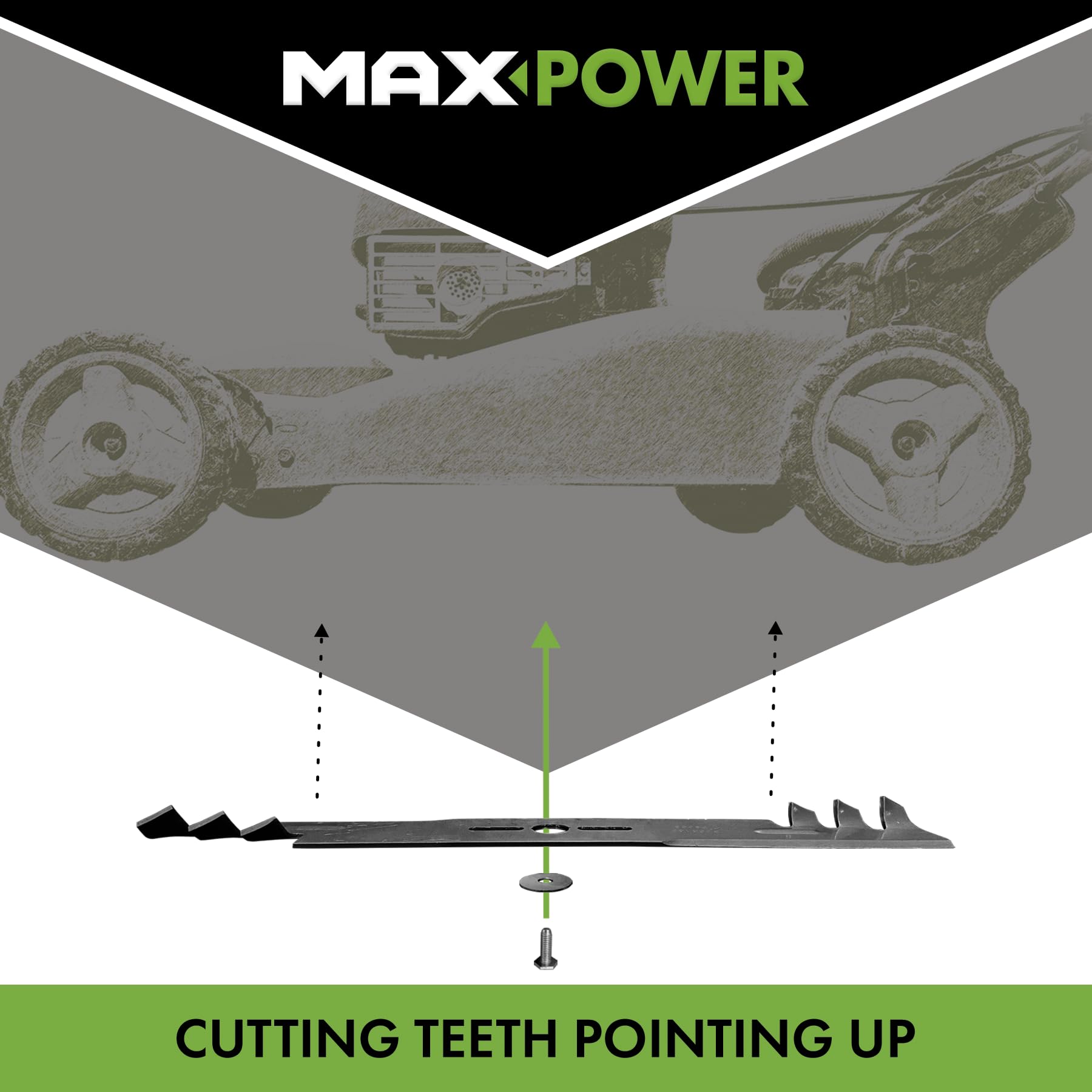 MaxPower powder-coated finish texture protecting blade during shipping