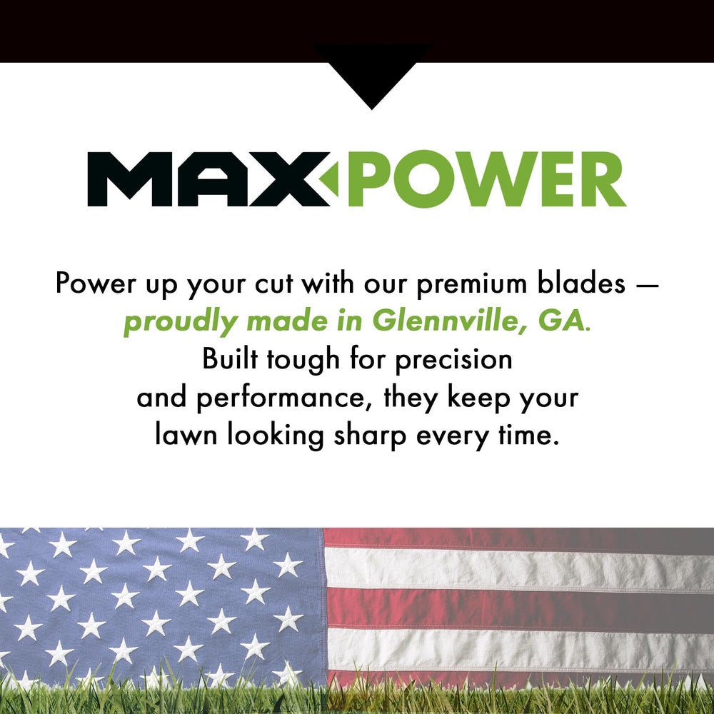 Maxpower blade on workbench in garage showing readiness for homeowner installation
