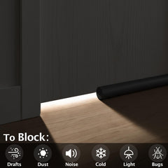 MAXTID installed on a bedroom door reducing drafts and improving sleep