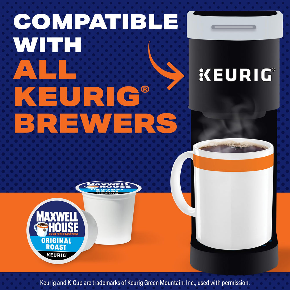 maxwell house box held in hand showing size and 48-count convenience