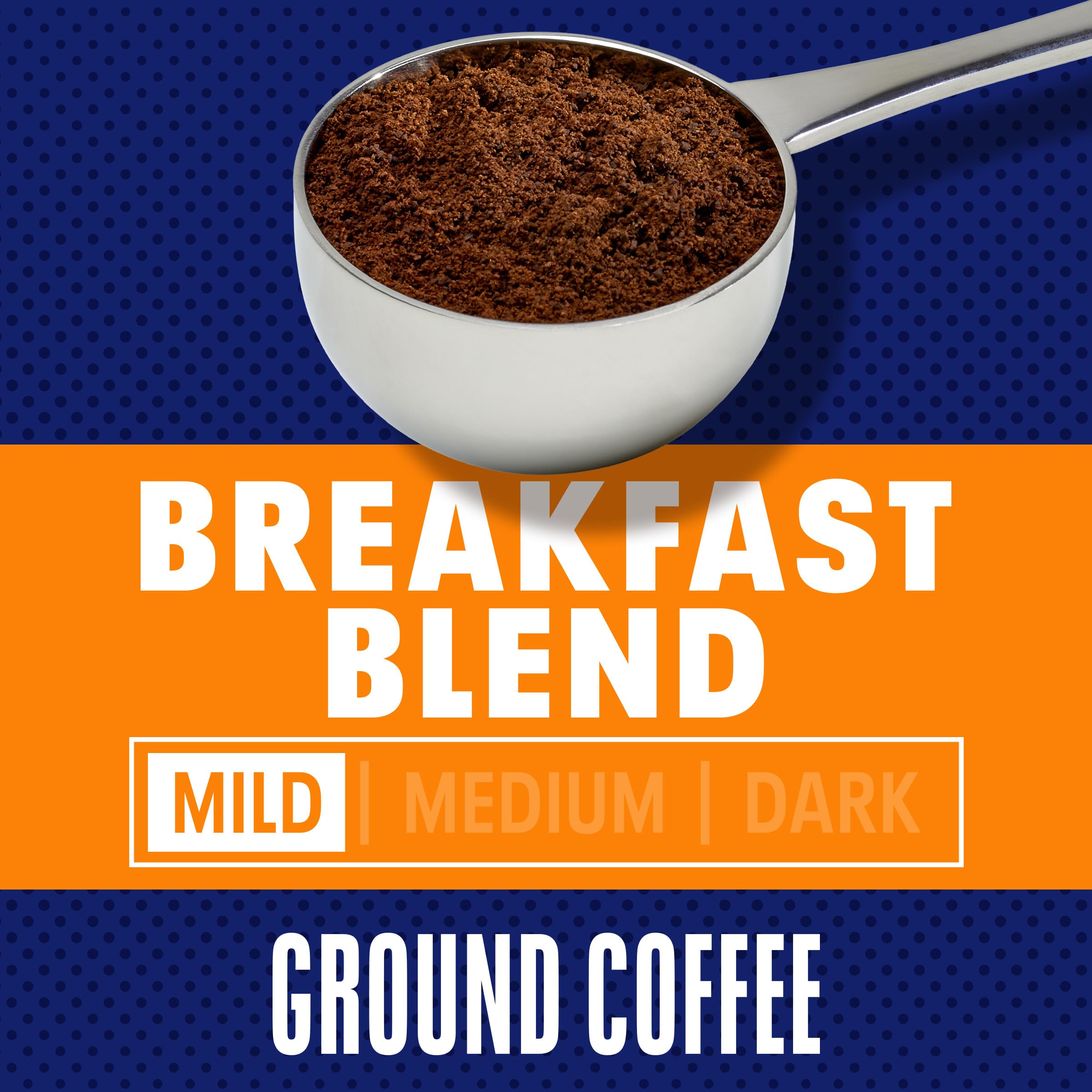Close-up of Maxwell House ground coffee texture, shows consistent grind for drip brewing