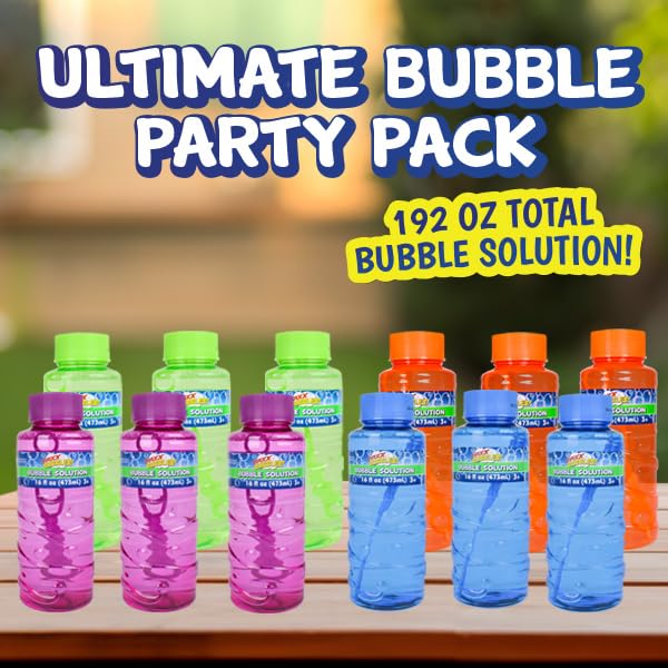Maxx Bubbles bottle close-up with wand visible demonstrating easy-grip design and simple bubble making