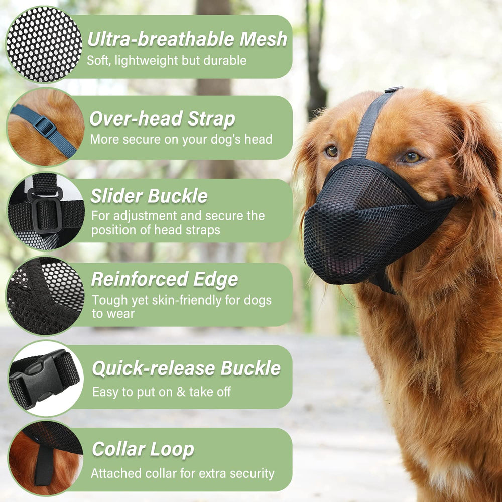 Mayerzon muzzle side view highlighting adjustable straps for a secure fit