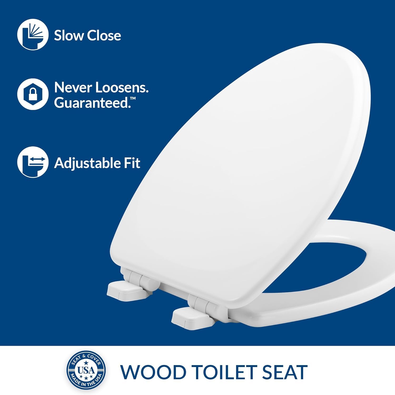 Mayfair hinge close-up displaying whisper-close mechanism and quiet benefit