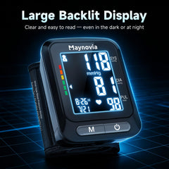 Maynovia monitor in use on wrist demonstrating easy one-touch operation