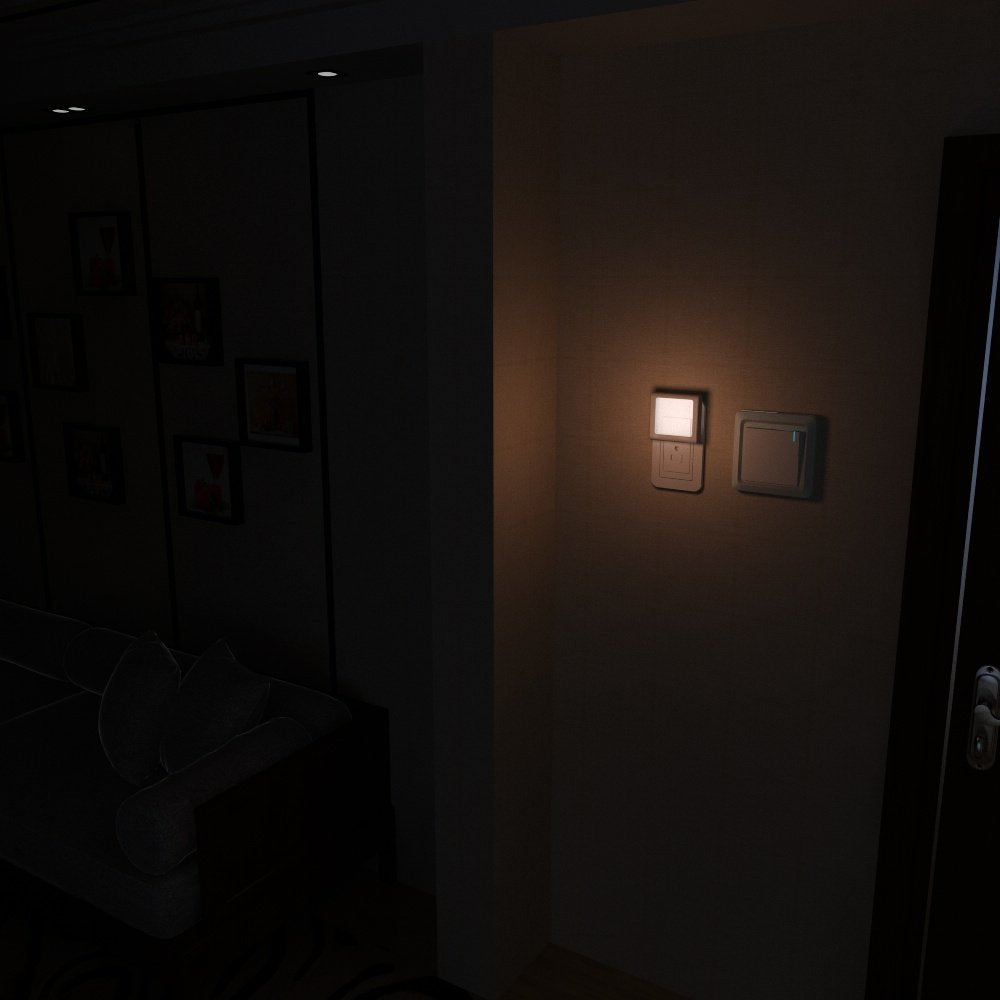 MAZ-TEK night light next to keys to show compact size and scale for placement