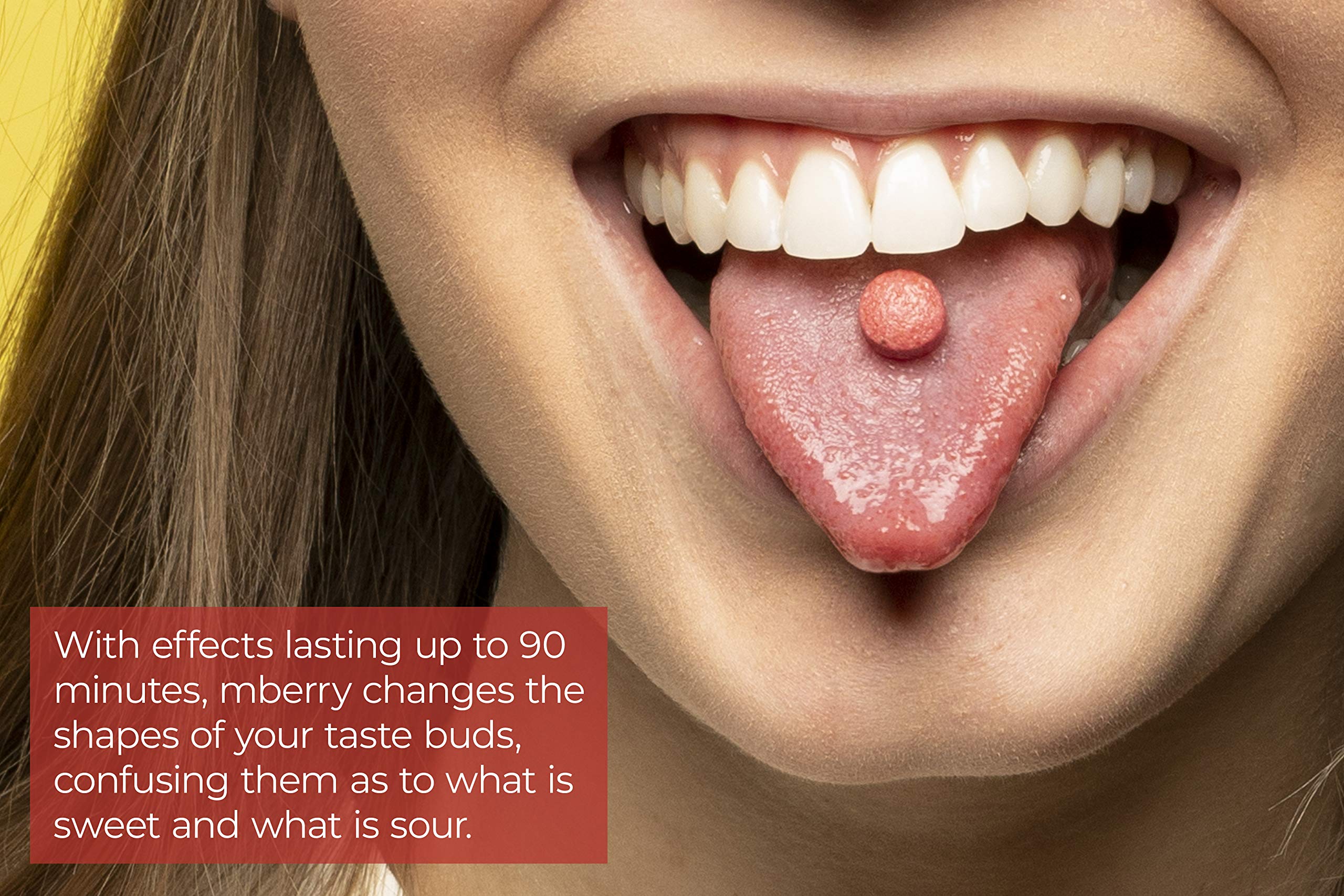 mberry tablet dissolving on tongue demonstrating instant effect