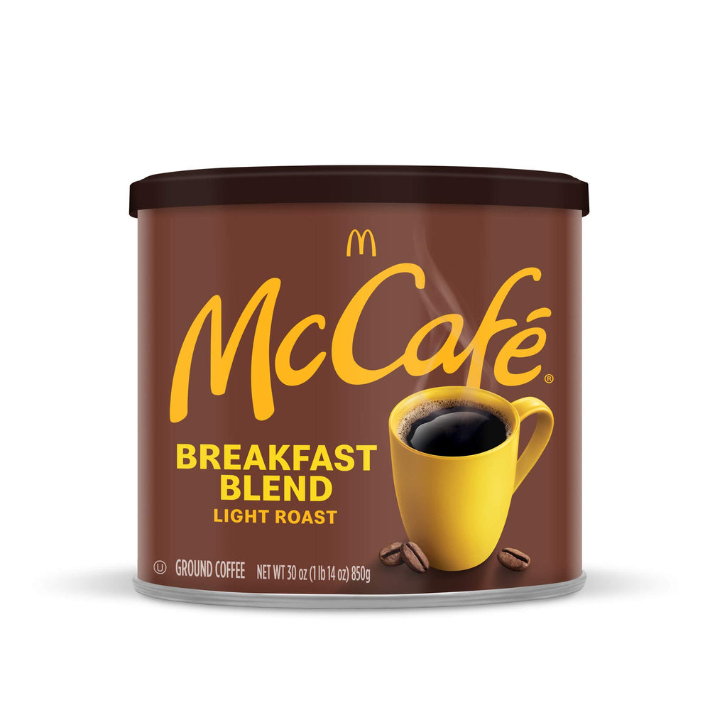 McCafe mug on a breakfast table with canister nearby illustrating morning routine benefit