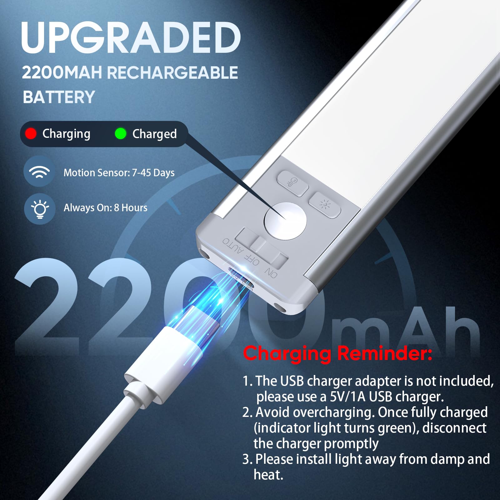 MCGOR stairway scene showing motion-activated light improving safety and nighttime navigation